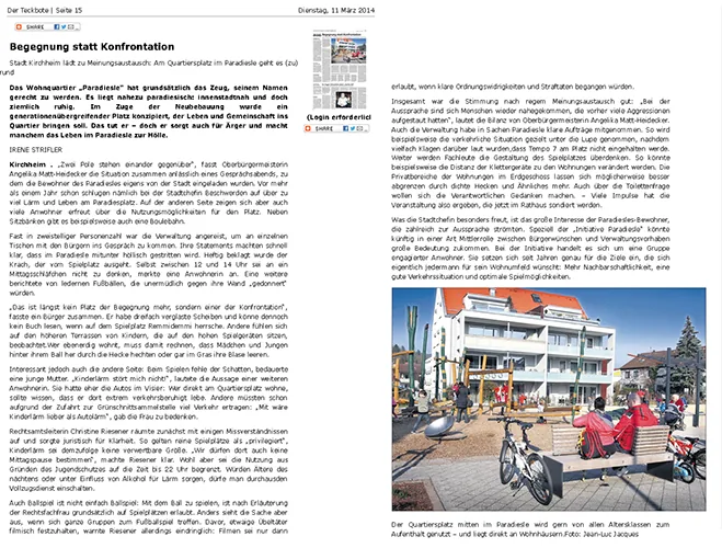 Zeitungsartikel vom 11.03.2014